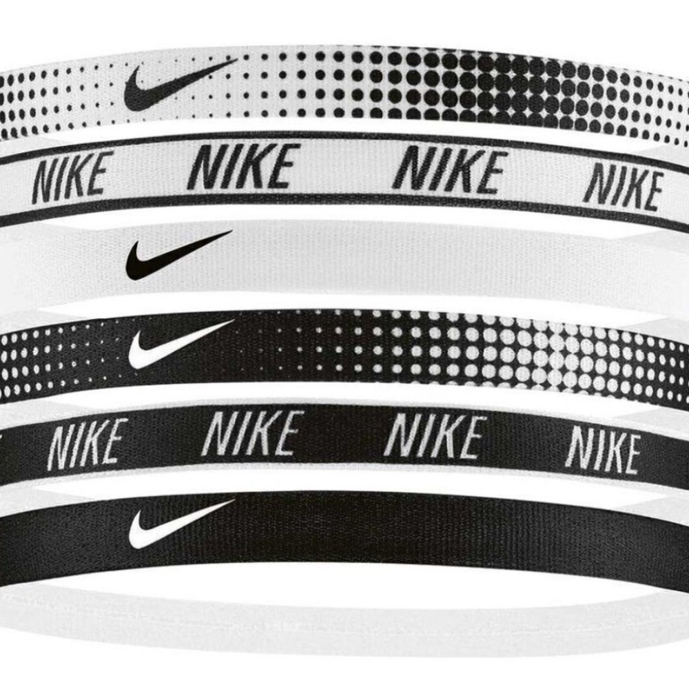 Nike Hairbands 6 Pack - Black and White